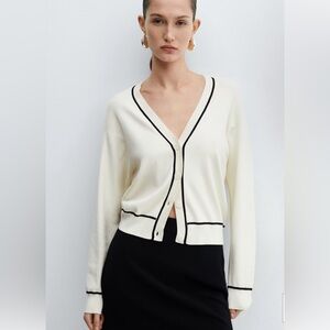 Mango Contrast trims cardigan M